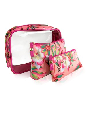 VCHB-270*VICTORIA'S SECRET 3PCS COSMETIC POUCH SET (FLORAL)